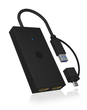 Raidsonic IcyBox IB-SPL1029AC Mobile USB to Dual HDMI Splitter