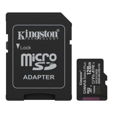 Kingston 128GB microSDXC Canvas Select Plus Gen3 Class 10 UHS-1 A1 V10 + adapterrel