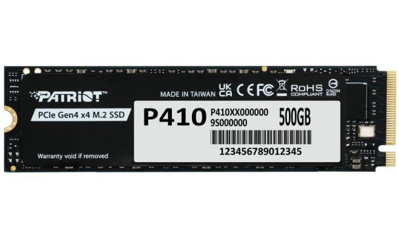 Patriot 500GB M.2 2280 NVMe P410 Black