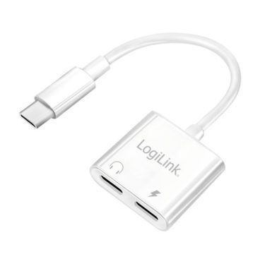 Logilink UA0433 USB-C adapter with PD charging port White