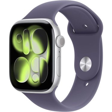 Apple Watch S11 GPS 46mm Silver Aluminium Case with Purple Fog Sport Band S/M