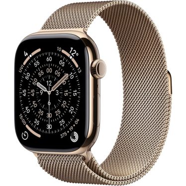 Apple Watch S11 Cellular 46mm Gold Titanium Case with Gold Milanese Loop S/M