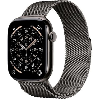 Apple Watch S11 Cellular 46mm Slate Titanium Case with Slate Milanese Loop M/L