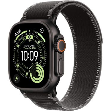 Apple Watch Ultra 3 Cellular 49mm Black Titanium Case with Black/Charcoal Trail Loop M/L