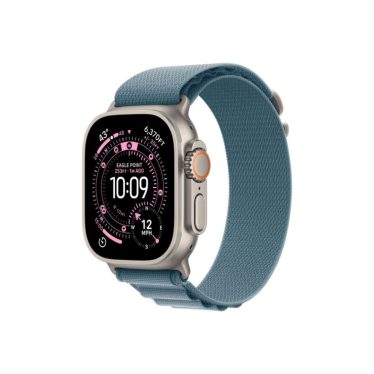 Apple Watch Ultra 3 Cellular 49mm Natural Titanium Case with Light Blue Alpine Loop Small