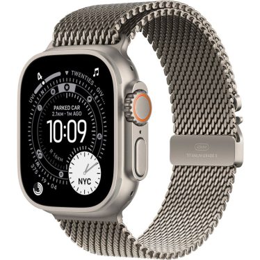 Apple Watch Ultra 3 Cellular 49mm Natural Titanium Case with Natural Titanium Milanese Loop Large