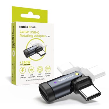 Mobile Origin 240W USB-C Rotation Adapter Black Mobile Origin 240W USB-C Rotation Adapter Black