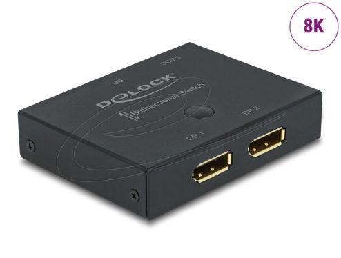 DeLock DisplayPort 2 - 1 Switch bidirectional 8K 30 Hz