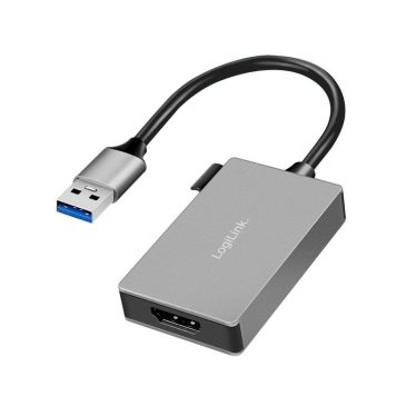 Logilink USB 3.0 adapter USB-A/M to HDMI-A/F 1080p 0,15m Grey