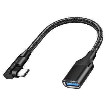 Logilink USB 3.2 Gen2 Type-C adapter, C/M 90° to USB-A/F 0,2m Black