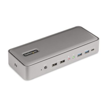 Startech Dual-Laptop USB-C KVM Docking Station Space Gray