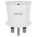 Savio AP-05 Travel adapter global socket – UK plug White