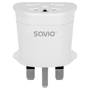 Savio AP-05 Travel adapter global socket – UK plug White