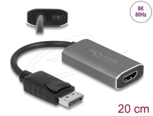 DeLock Active DisplayPort 1.4 to HDMI 8K adapter 0,2m Black DeLock Active DisplayPort 1.4 to HDMI 8K adapter 0,2m Black