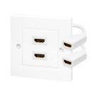   Logilink HDMI wall plate 2-port with 2x HDMI-A cable F/F 4K/30 Hz White