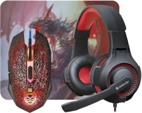 Defender Dragon born MHP 003 Gaming Mouse Kit Black/Red Defender Dragon born MHP 003 Gaming Mouse Kit Black/Red