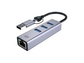   Conceptronic  ABBY25G USB-C to Gigabit Network Adapter with 3-Port USB Hub