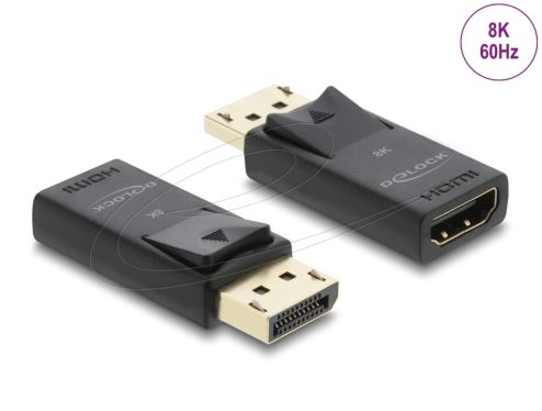 DeLock Active DisplayPort 1.4 to HDMI Adapter 8K with HDR Black DeLock Active DisplayPort 1.4 to HDMI Adapter 8K with HDR Black