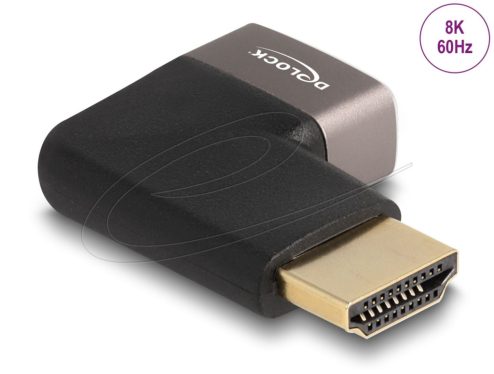 DeLock HDMI male to female 90° right angled 8K60Hz adapter Grey Metal DeLock HDMI male to female 90° right angled 8K60Hz adapter Grey Metal
