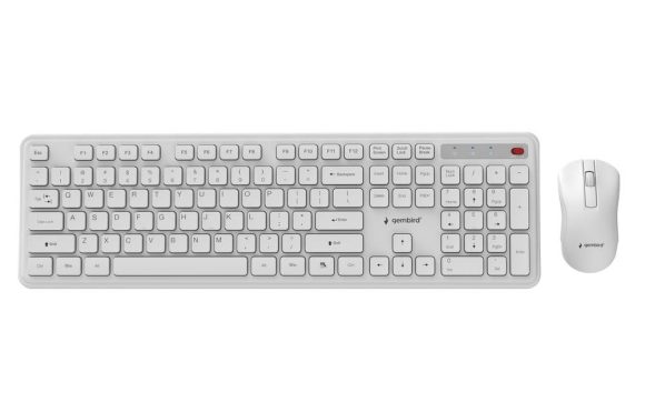Gembird KBS-WPS-01 Slim Pro Business Wireless Keyboard Combo White US