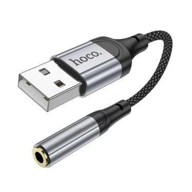Hoco USB-A 3,5mm Jack Audio Adapter Black/Silver