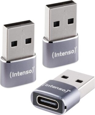 Intenso C480A USB Adapter Gray(3-Pack)