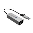  I-TEC USB-C/USB-A Metal HUB 3 (2x USB-C, 1x USB-A) Port + 2.5GLAN