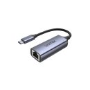   Unitek USB-C To Gigabit Ethernet Adapter With 100W Power Delivery Space Grey