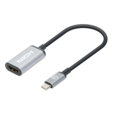 Manhattan 4K@60Hz USB-C to HDMI Adapter Aluminum Silver Manhattan 4K@60Hz USB-C to HDMI Adapter Aluminum Silver
