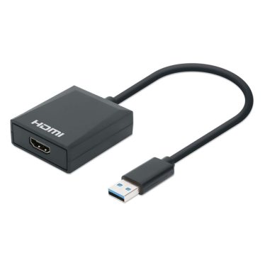 Manhattan 1080p USB-A to HDMI Adapter Black Manhattan 1080p USB-A to HDMI Adapter Black