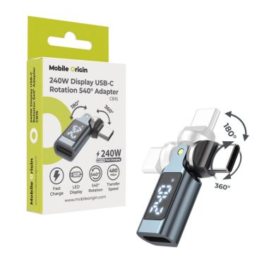 Mobile Origin CB15 240W Display USB-C Rotation 540° Adapter Black Mobile Origin CB15 240W Display USB-C Rotation 540° Adapter Black
