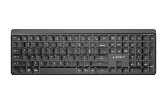 Gembird KB-WPS-03 Dual-Mode Pro Business Slim Wireless Bluetooth Keyboard Black US Gembird KB-WPS-03 Dual-Mode Pro Business Slim Wireless Bluetooth Keyboard Black US