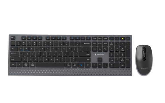 Gembird KBS-WPS-02 Dual-Mode Slim Wireless Bluetooth Keyobard Combo Black US Gembird KBS-WPS-02 Dual-Mode Slim Wireless Bluetooth Keyobard Combo Black US