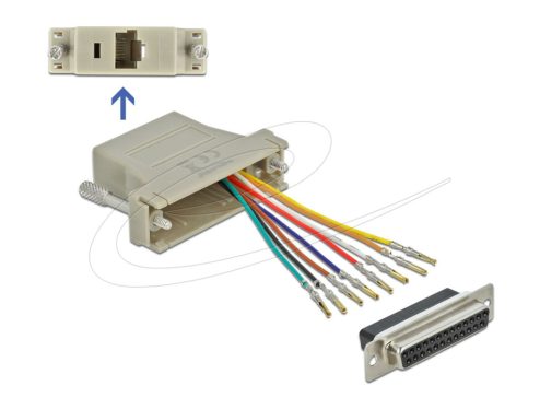 DeLock D-Sub 25 pin female to RJ45 female Assembly Kit Grey DeLock D-Sub 25 pin female to RJ45 female Assembly Kit Grey