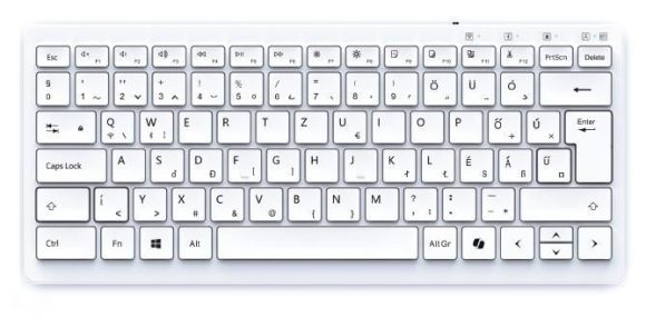 Gembird Slimline Wireless Bluetooth Keyboard White HU Gembird Slimline Wireless Bluetooth Keyboard White HU
