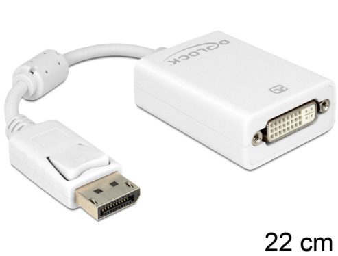 DeLock Displayport 1.1 male > DVI-I (Dual Link) (24+5) female Passive Adapter White