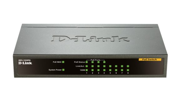 D-Link DES-1008PA 8 Port 10/100Mbps with 4 PoE Desktop Switch