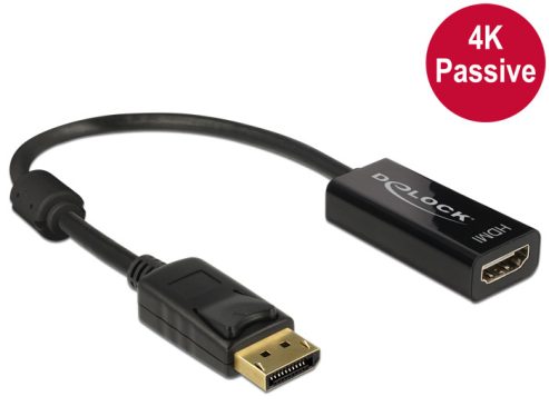 DeLock Adapter Displayport 1.2 male > HDMI female 4K Passive Black
