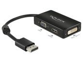   DeLock Adapter Displayport 1.1 male > VGA / HDMI / DVI female Passive Black