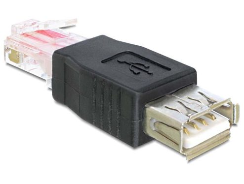 DeLock Adapter USB female > RJ45 male Black DeLock Adapter USB female > RJ45 male Black