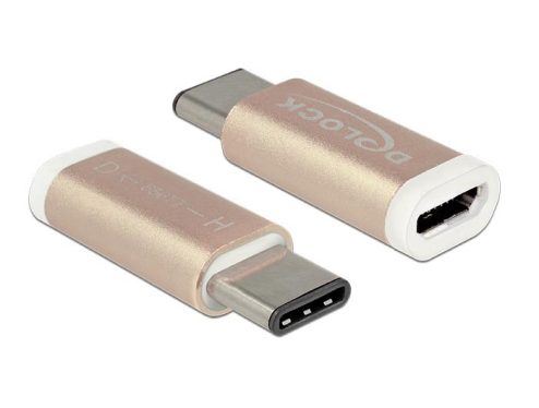 DeLock Adapter USB 2.0 Micro-B female > USB Type-C 2.0 male coppery DeLock Adapter USB 2.0 Micro-B female > USB Type-C 2.0 male coppery