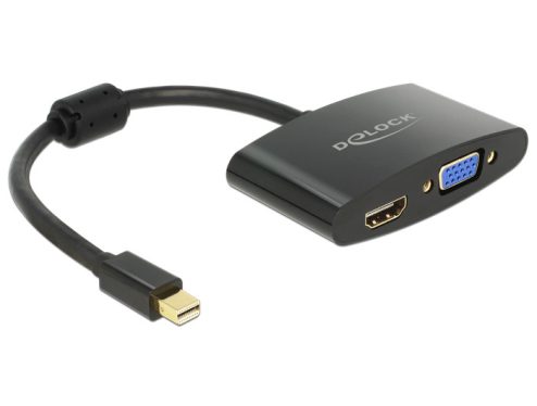 DeLock Adapter mini Displayport 1.1 male > HDMI / VGA female Black